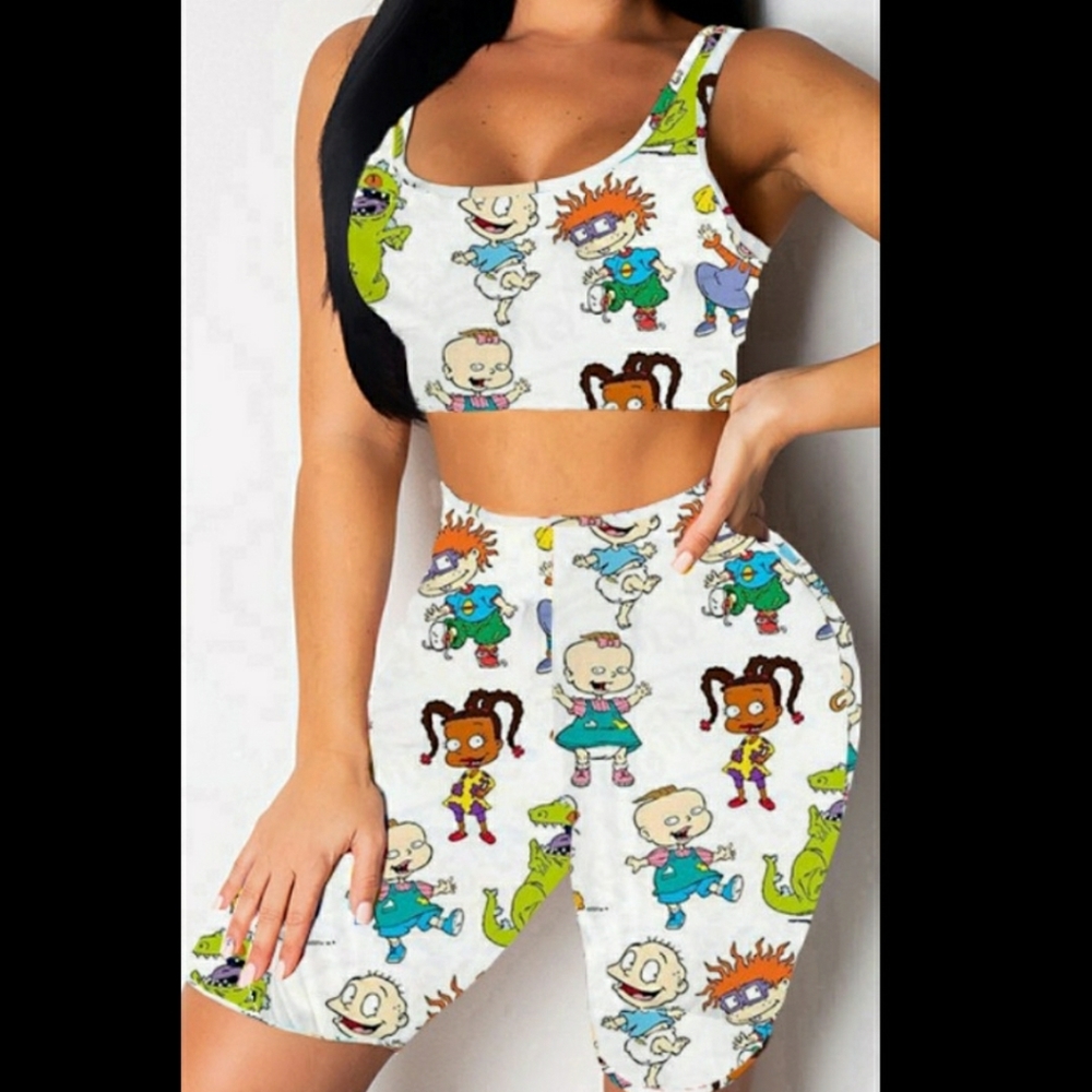 Two Piece Rugrats Cartoon Short Set